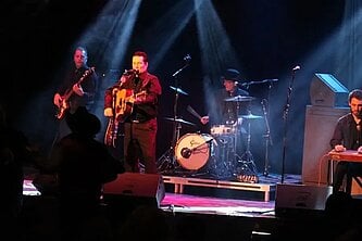 a band playing on a stage