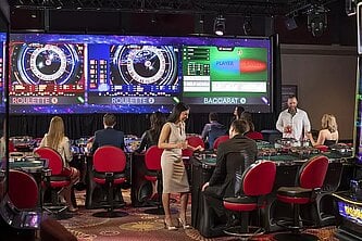 a group of people in a room
